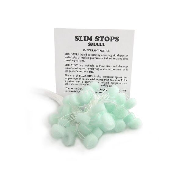 Foam Ear Stops, Slim, Small Green, Pack of 50