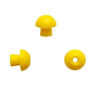 Mushroom-Shaped Eartips - Yellow, 12mm (100 / bag)