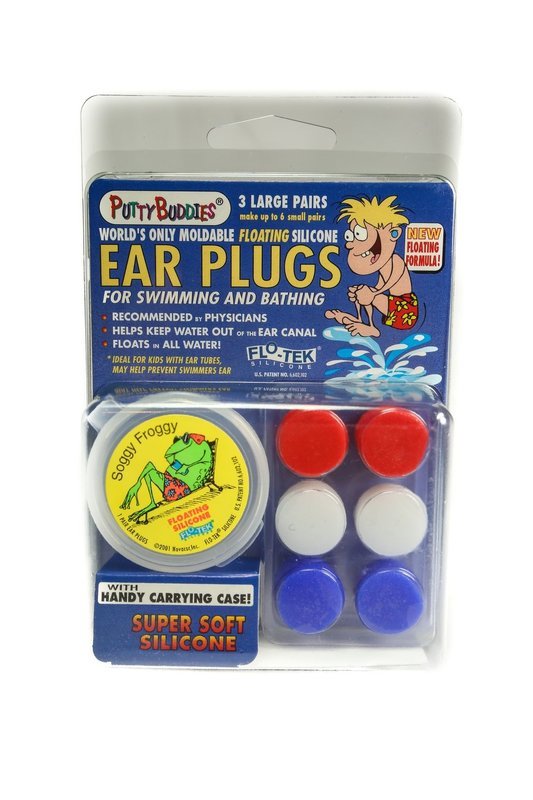 Package of 3 pairs of floating ear plugs for swimming