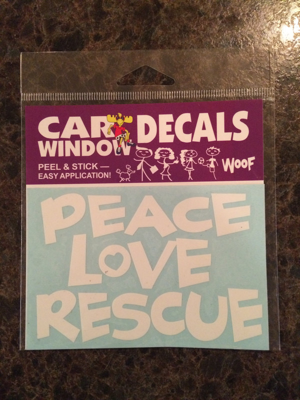Peace Love Rescue Decal