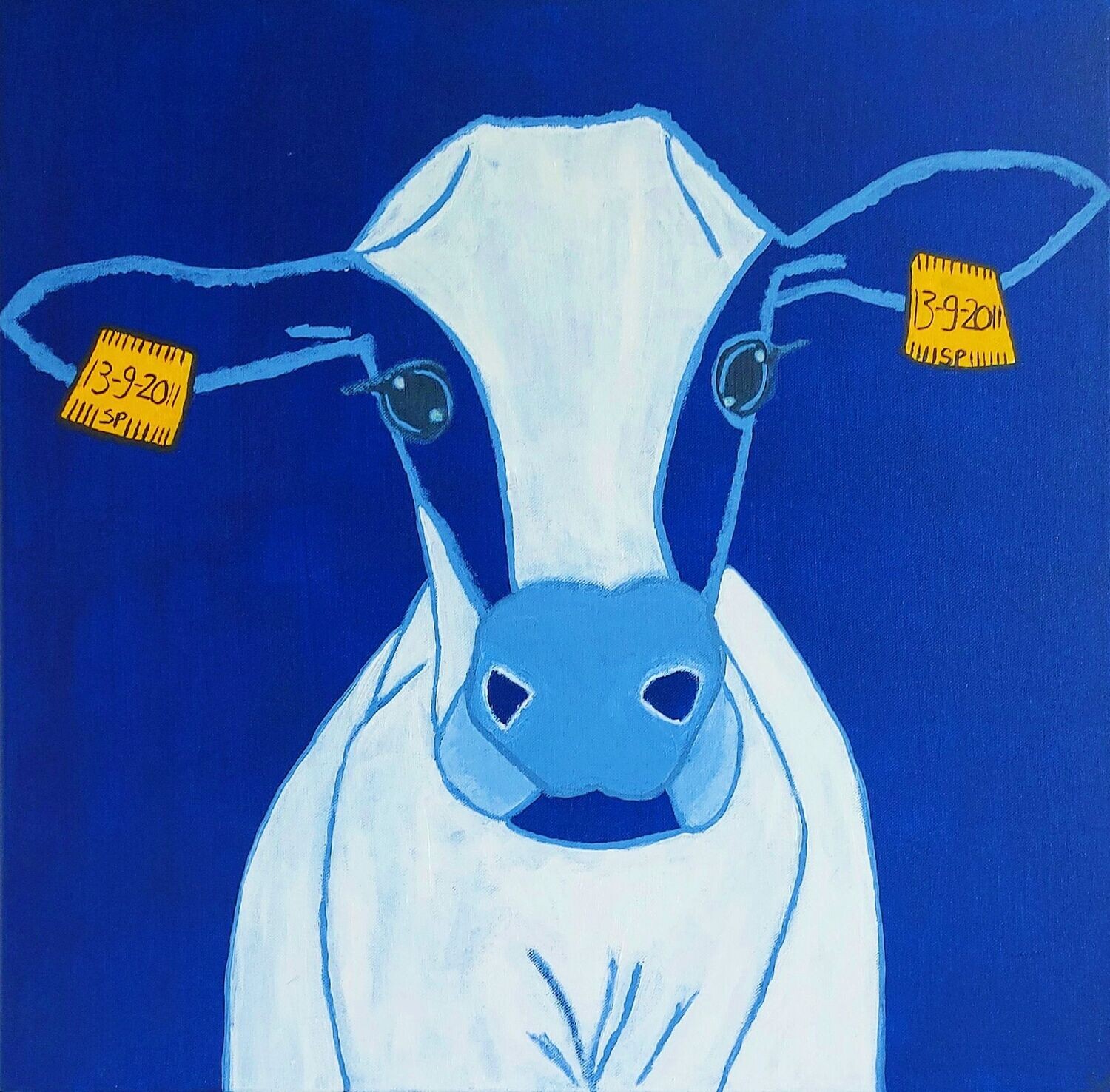 Koe in Delftsblauw