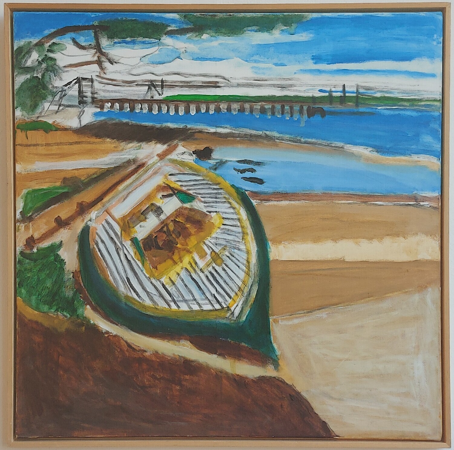 De vissersboot op het strand