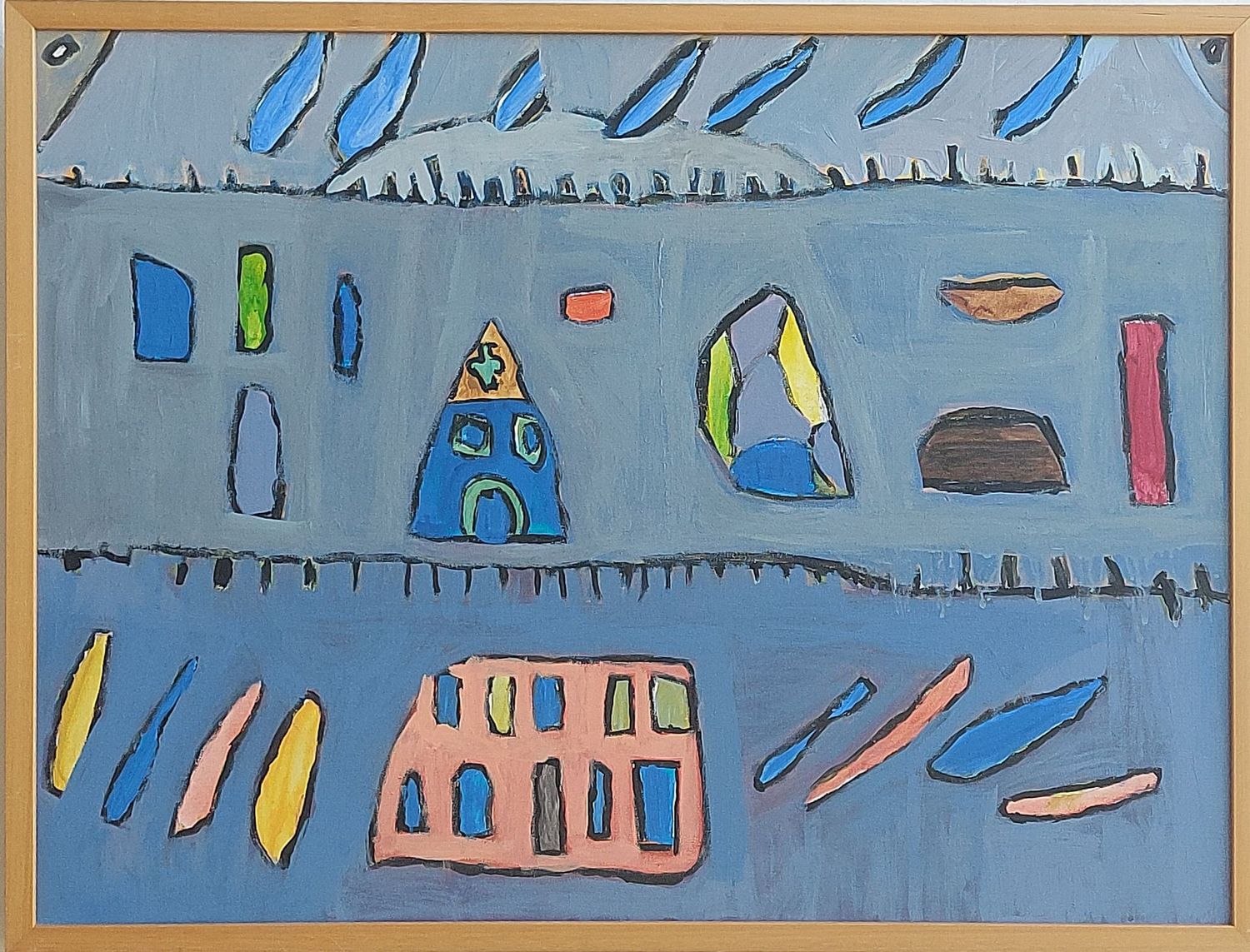 Huis met wolken