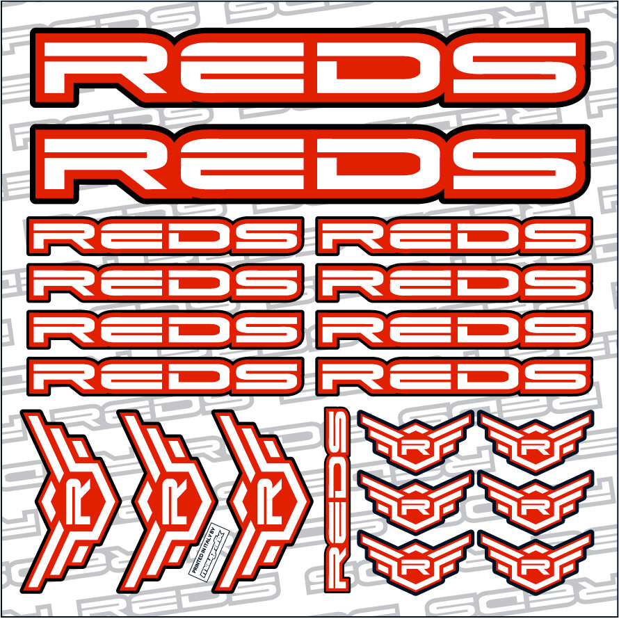 STICKER SHEET REDS 150x150 mm, RED / WHITE 2022