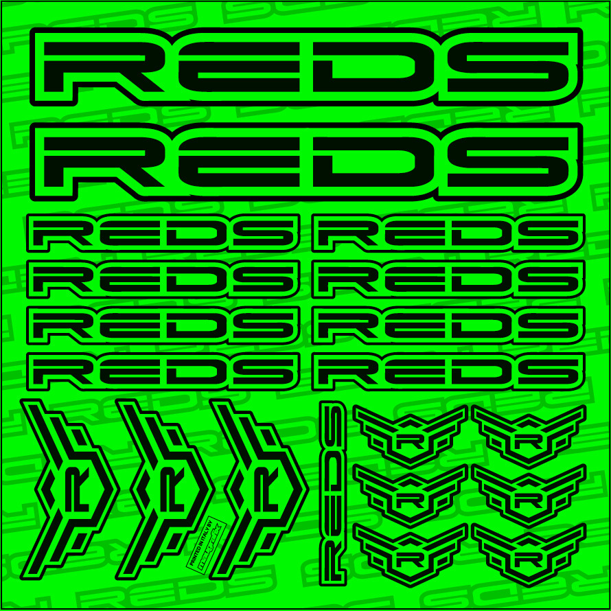 STICKER SHEET REDS 150x150 mm, GREEN FLUO / BLACK 2022
