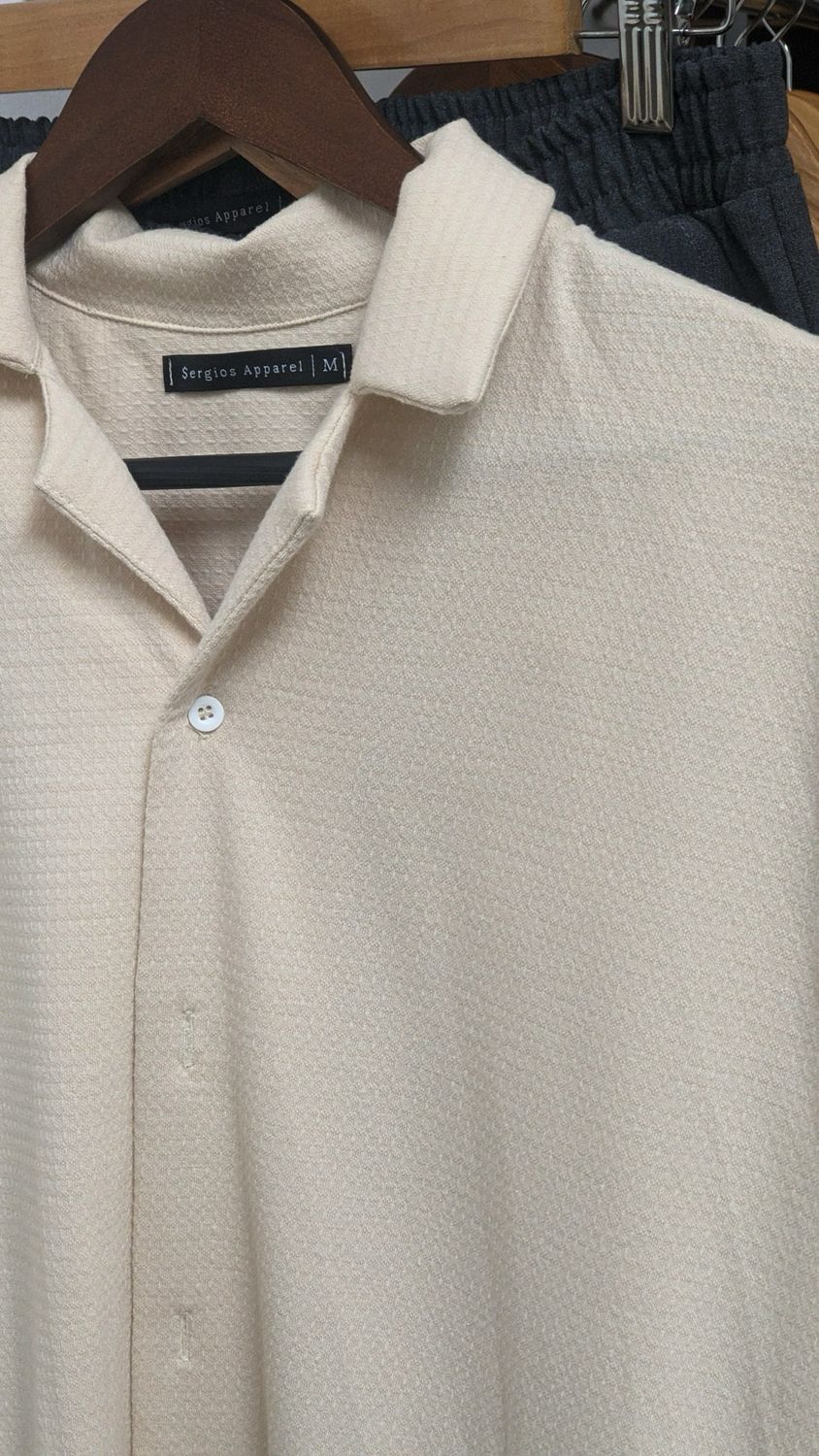 beige shirt