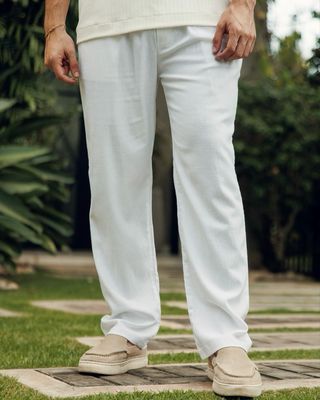 White Lino Pant