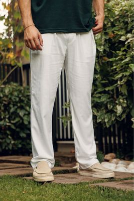 White Lino Pant