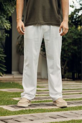 White Lino Pant