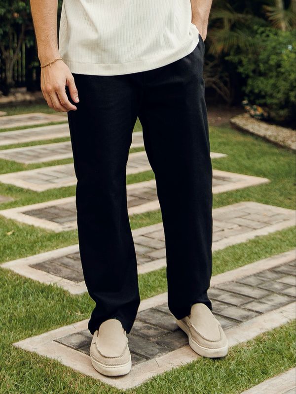 Black Lino Pants