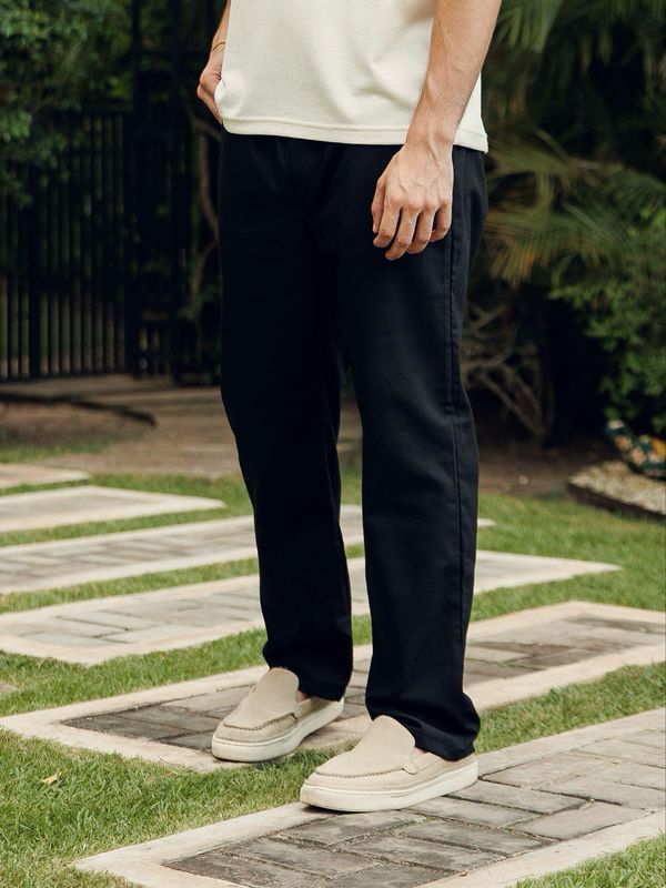Black Lino Pants