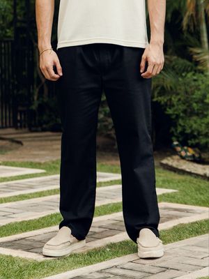 Black Lino Pants