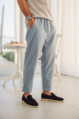 Light Blue Lino Pants