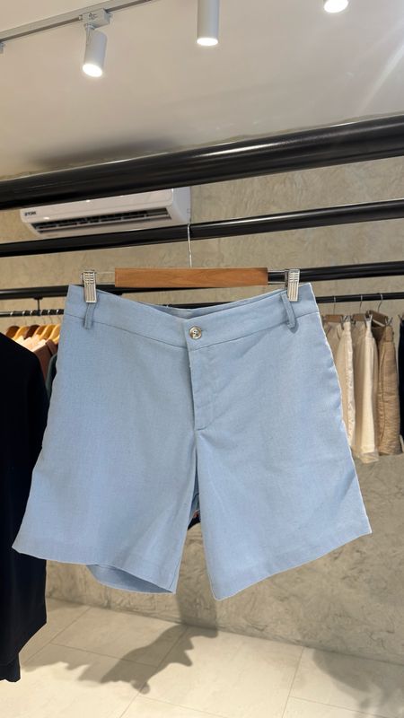 Light Blue Lino Short