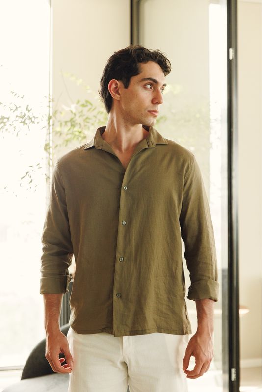 Olive Lino Shirt