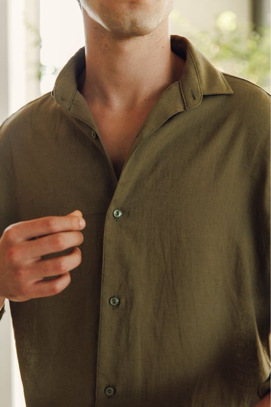 Olive Lino Shirt