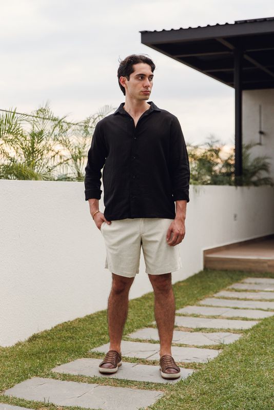Black Lino Shirt