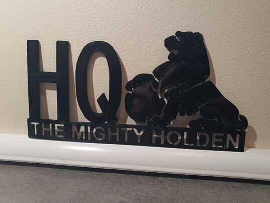 HQ - The Mighty Holden - 3D Printed sign