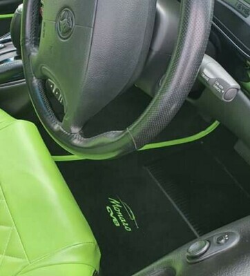 Holden Monaro CV8 - 3 piece - Custom Floor Mat set - Green with Black binding