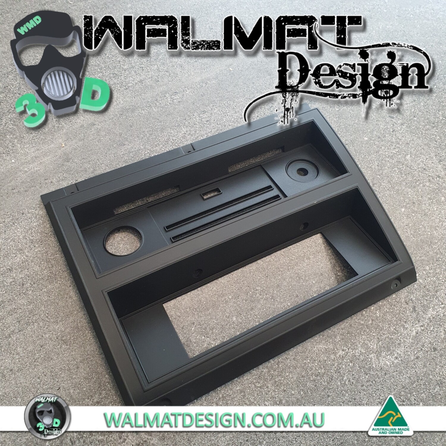 HKTG Heater / Radio Control dash panel insert - Satin Black (fine finish)