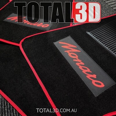 Holden Monaro CV8 - 3 piece - Custom Floor Mat set - Red with Red binding