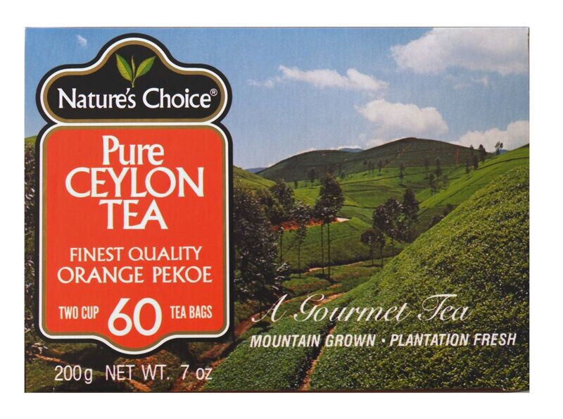 Nature's Choice Pure Ceylon Tea, 60 Tea Bags x 3 Cartons