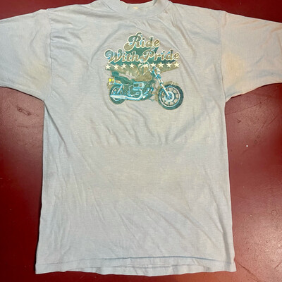 Vintage 1970s Single Stitch Harley Ride With Pride Tshirt