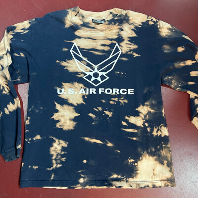 US Air Force Tie Dye Long Sleeve T-shirt. Free Shipping