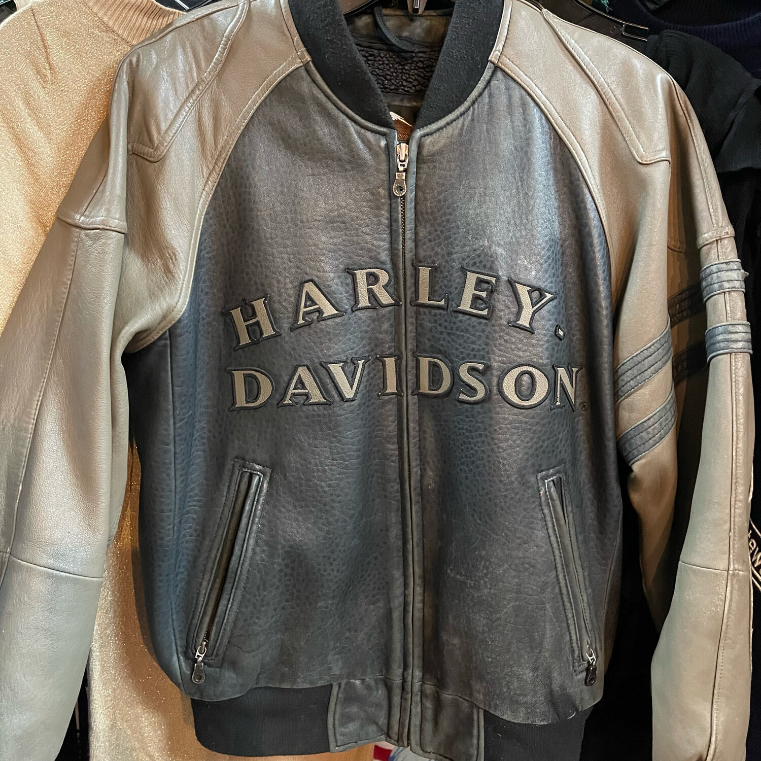 Vintage Harley Davidson Racer Spell Out Jacket