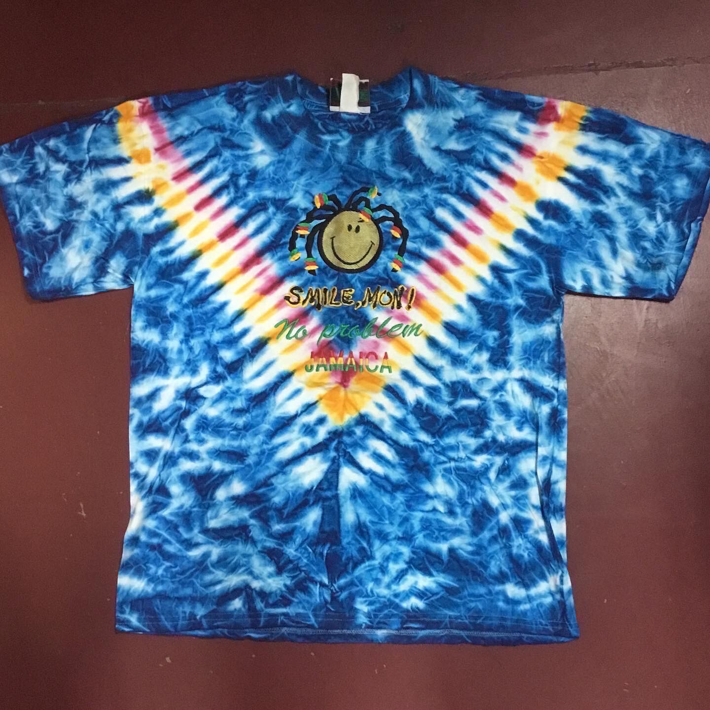 Deadstock 80’s Tie Dye Jamaica Tee. Free Shipping