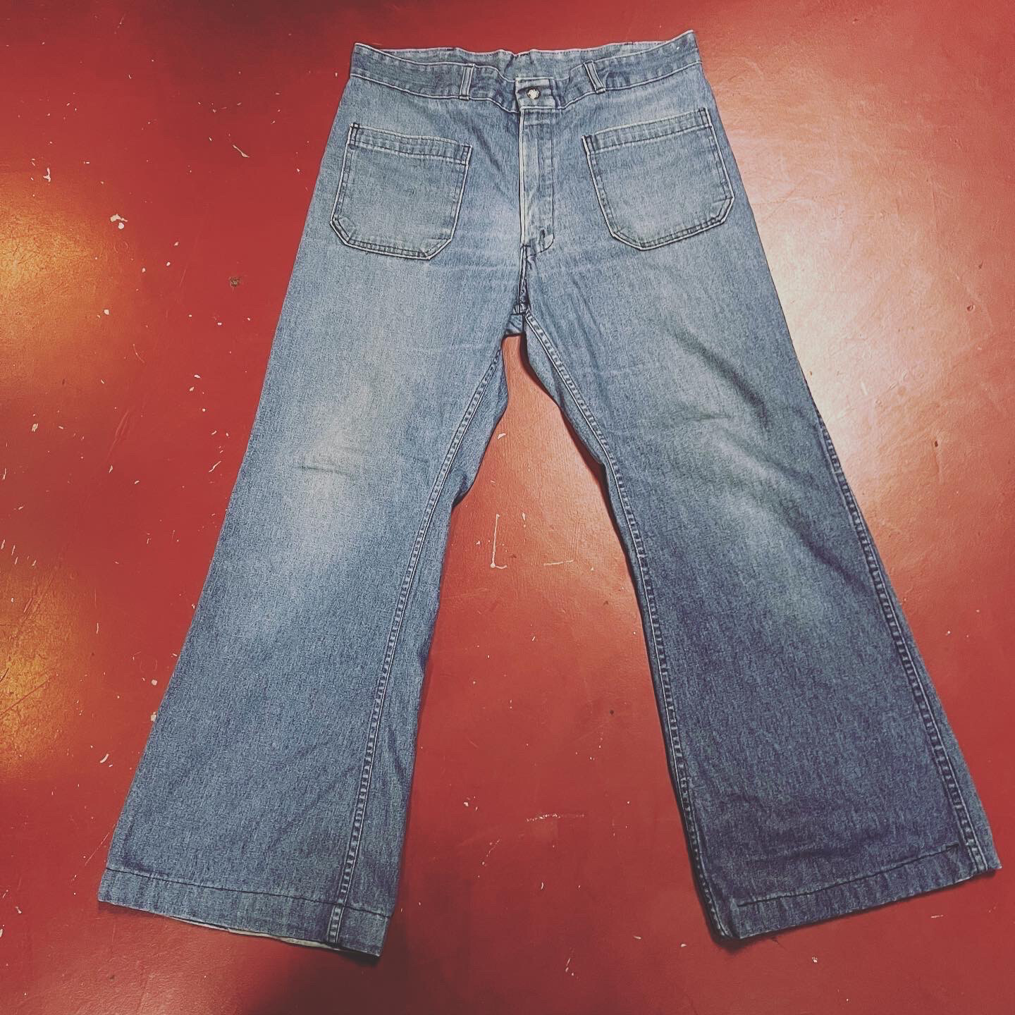 Vintage 1970s Navy Seafarer Bell Bottom Jeans