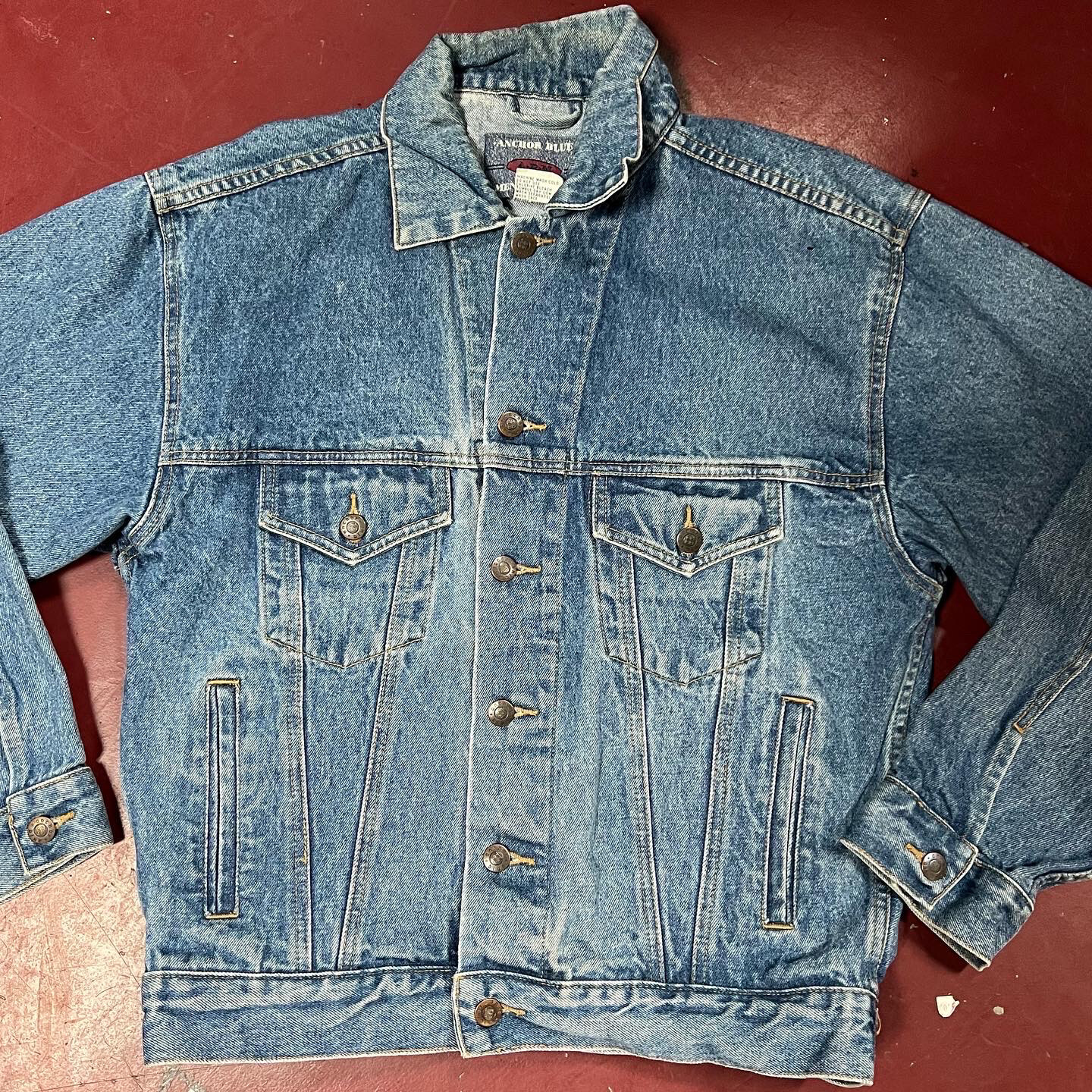 Vintage 1980s Anchor Blue Denim Jacket. Free Shipping