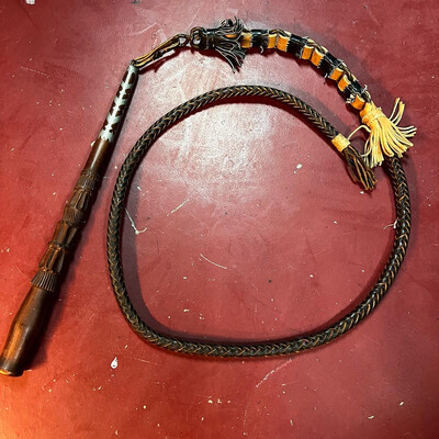 Antique Original Hungarian Horse leather Whip