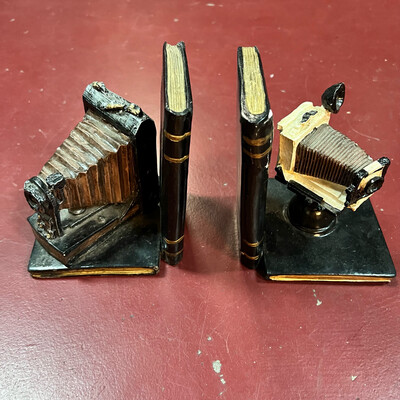 Vintage Antique Camera Bookends. Free Shipping