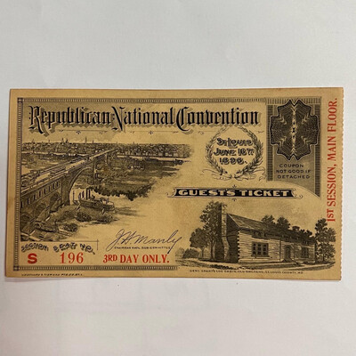 1896 Republican National Convention Ticket