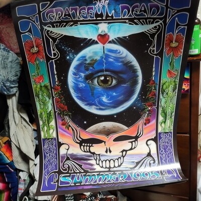 Original 1995 Grateful Dead Eyes of the World Tour Poster loose