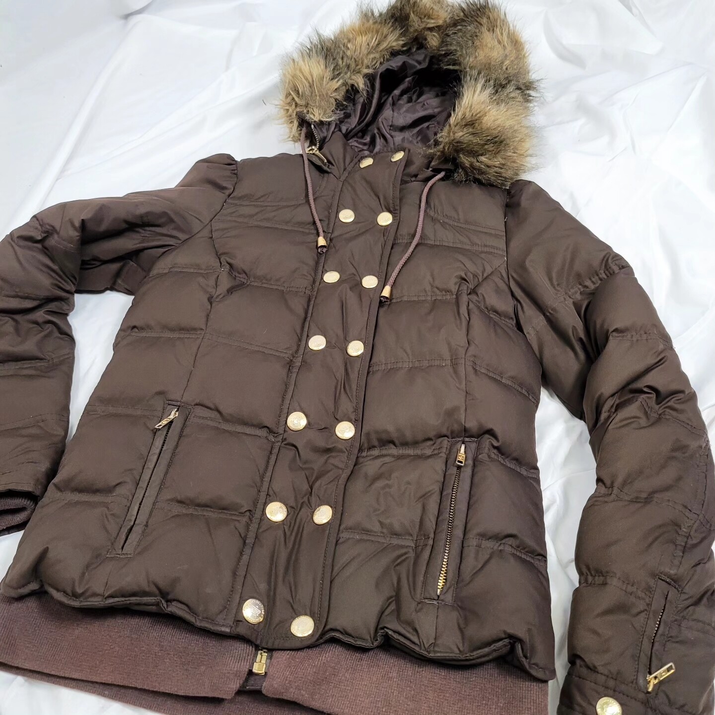Juicy Couture Puffer Jacket with faux fur trim