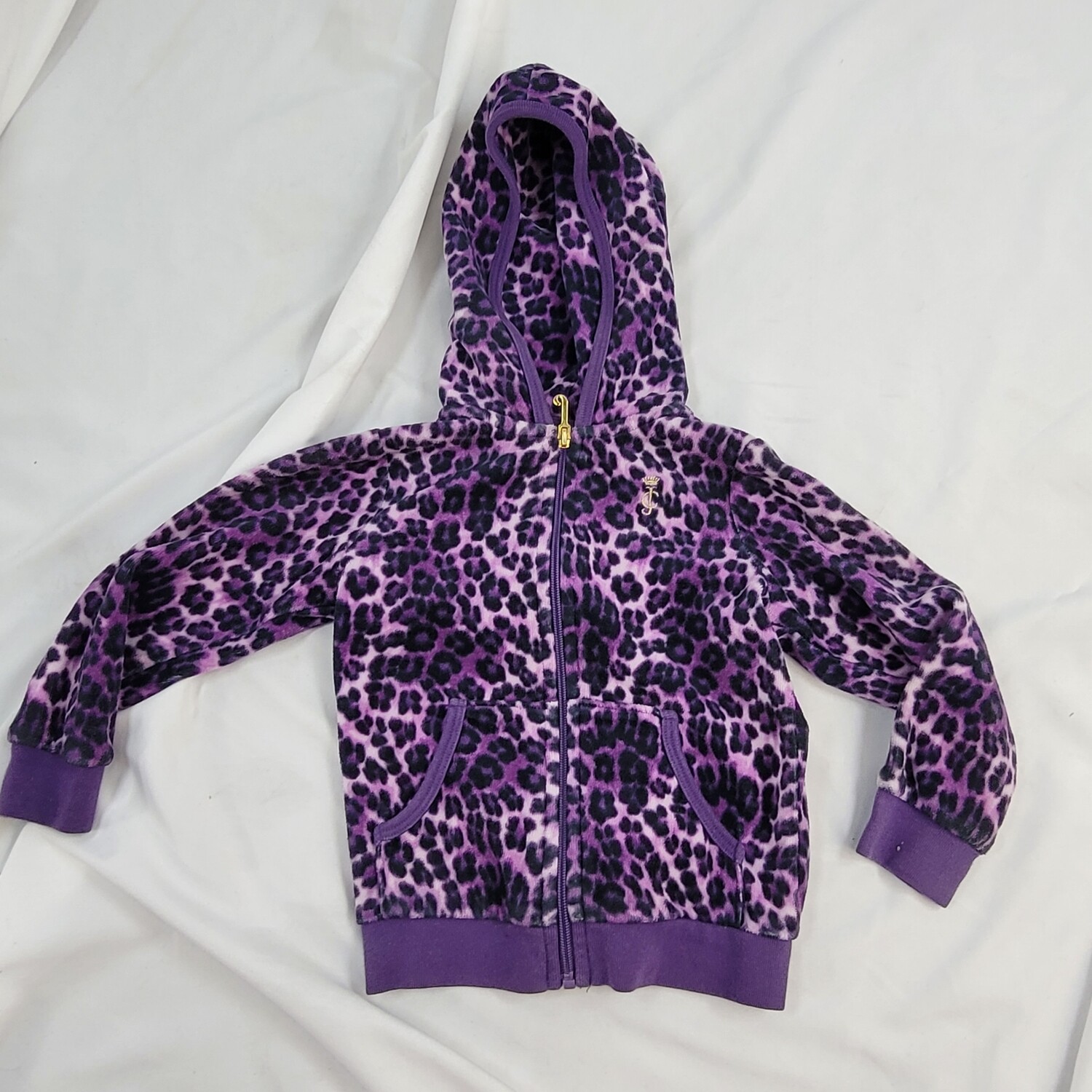 Juicy Couture Kids Purple Leopard Print Velour