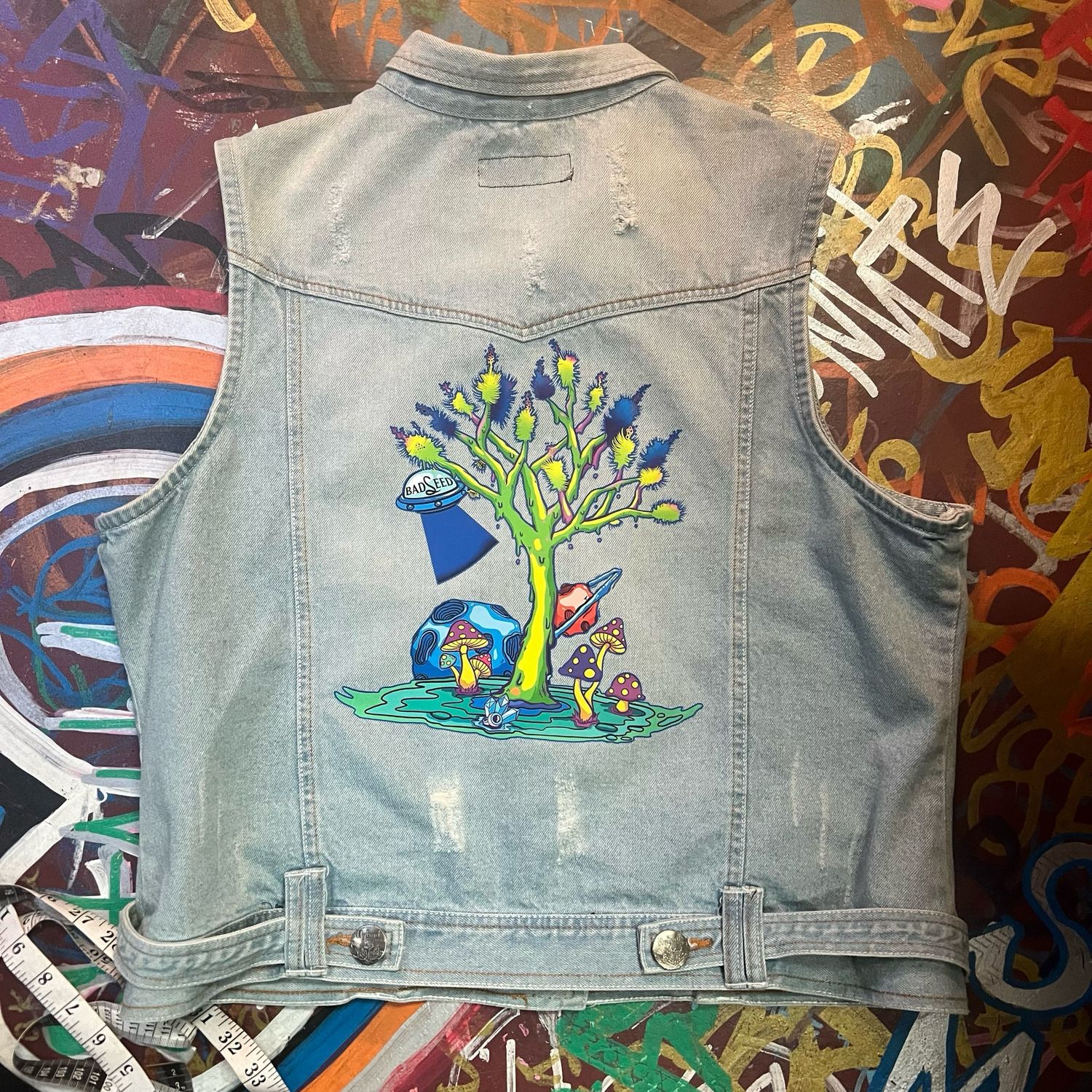 90’s Upcycled Joshua Tree tripping Denim Vest