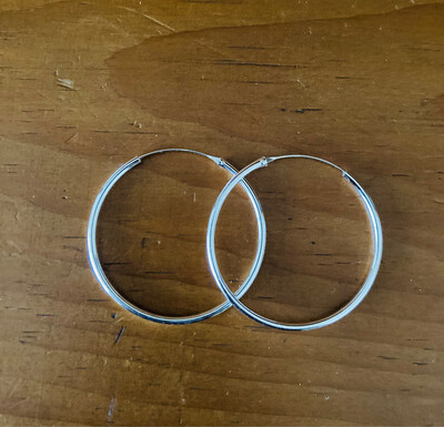 Classic Silver Hoops 45 x 2 mm