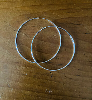 Classic Silver Hoops 60 x 1.5 mm