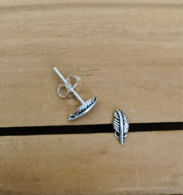 Feather II Sterling Silver Stud Earrings
