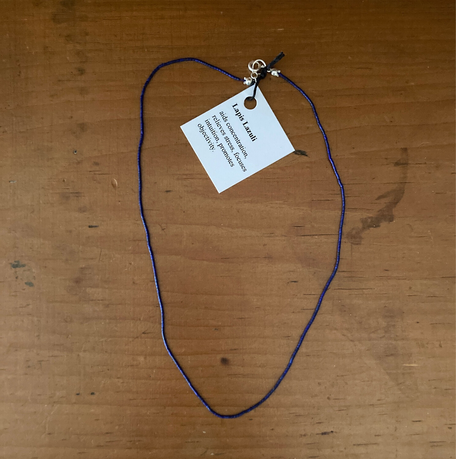 Miniscule Lapis Lazuli Bead Necklace