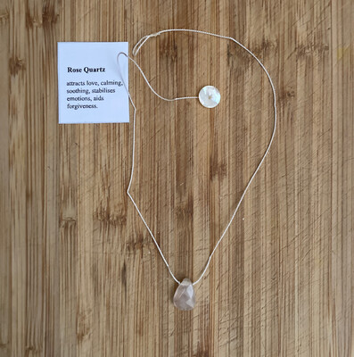 Rose Quartz Simple Pendant Necklace