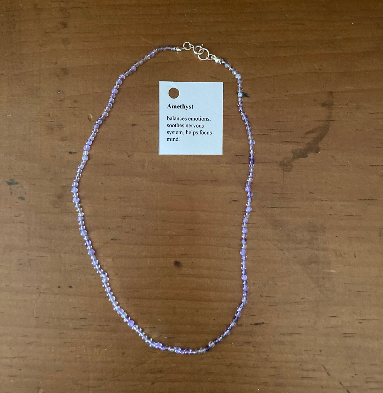 Amethyst 3mm Beads Necklace
