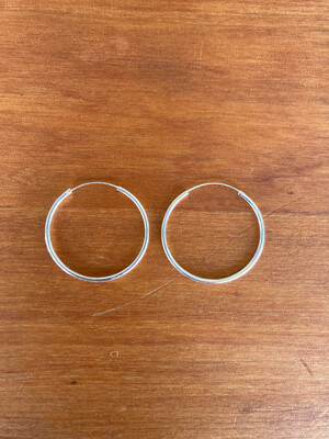40X2mm Classic Hoop Sterling Silver
