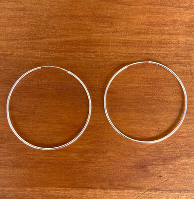 50X1.5mm Sterling Silver Hoop Earring Classic