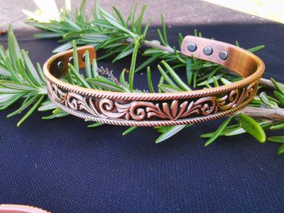 Copper Magnetic Healing Bracelet Lotus Flower