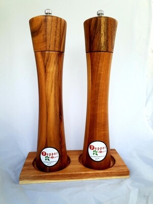 26cm Acacia hardwood grinders (salt and pepper) Giftpack - New Style
