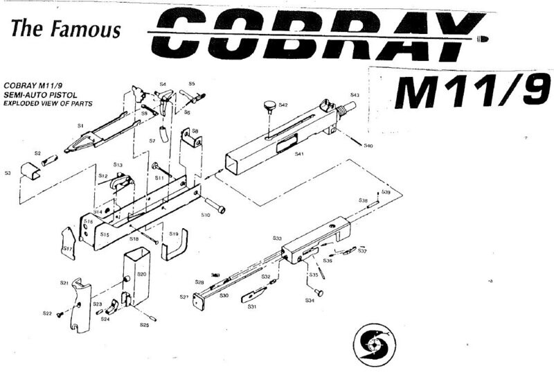 COBRAY M11/9MM Semi-Auto Pistol Parts